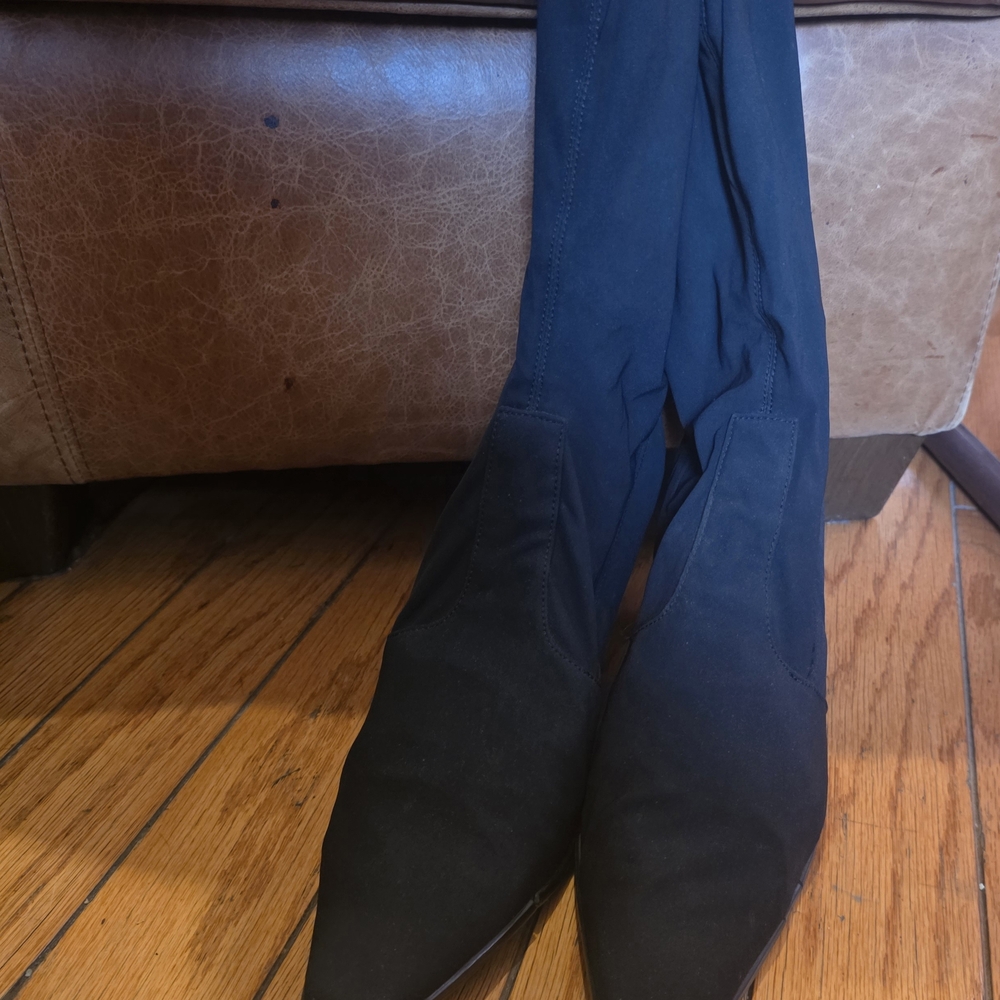 Vaneli Black Suede Heeled Boots